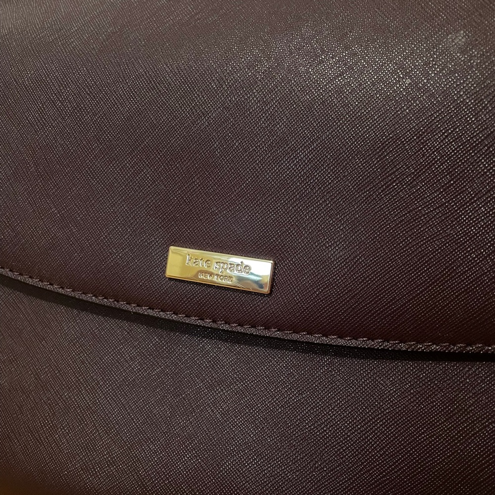 Burgundy Kate Spade satchel with adjustable shoulder strap - Picture 2 of 8